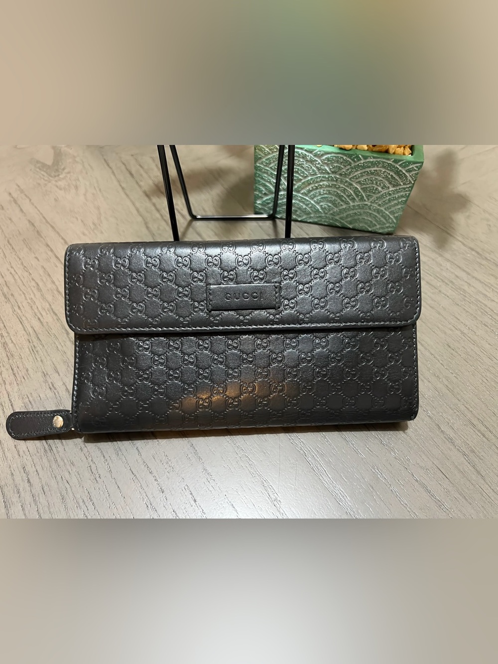 Gucci Black Leather Microguccissima Flap Continental Wallet- With Authentication - Picture 1 of 16